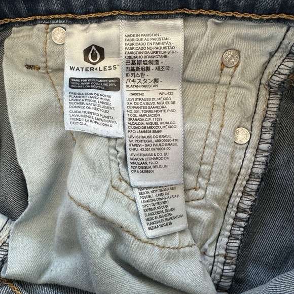 Levis 514 Jeans Mens 28x30 Blue Slim Mid Rise Medium Wash Straight Faded Denim - Picture 8 of 12